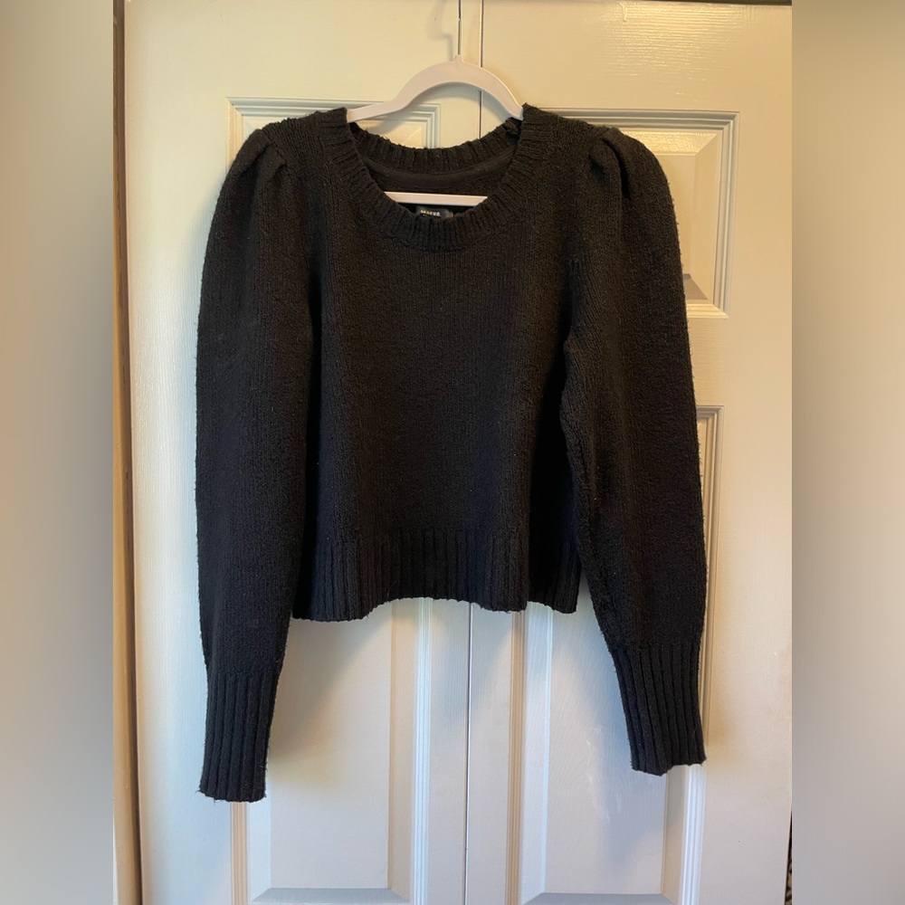 Maeve by Anthropologie black puff sleeve sweater